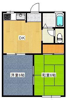 コンシェールエンドー(2DK/1階)の間取り写真