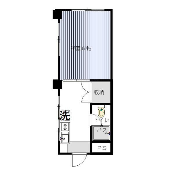 横山ビル(1K/4階)の間取り写真