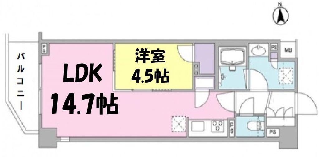 TSレジデンス東川口(1LDK/3階)の間取り写真