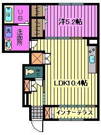 ラーバンコート大宮土屋(1LDK/1階)の間取り写真