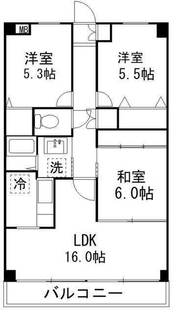 アクトヒルズ八千代II(3LDK/11階)の間取り写真