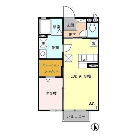 マ・メゾン A棟(1LDK/1階)の間取り写真