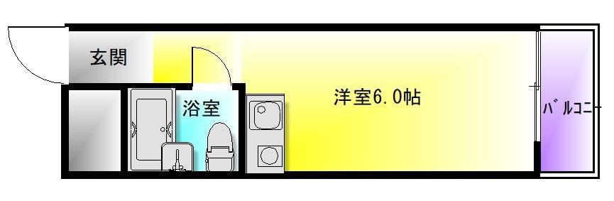 YOUハイム金岡(ワンルーム/3階)の間取り写真