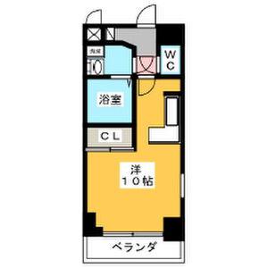 プレディアスタイル白川公園(ワンルーム/12階)の間取り写真
