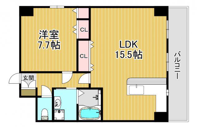 グランデフィオーレ(1LDK/5階)の間取り写真