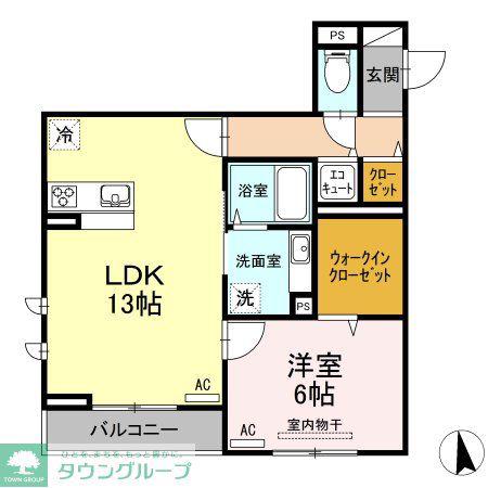 メゾンアムール(1LDK/1階)の間取り写真
