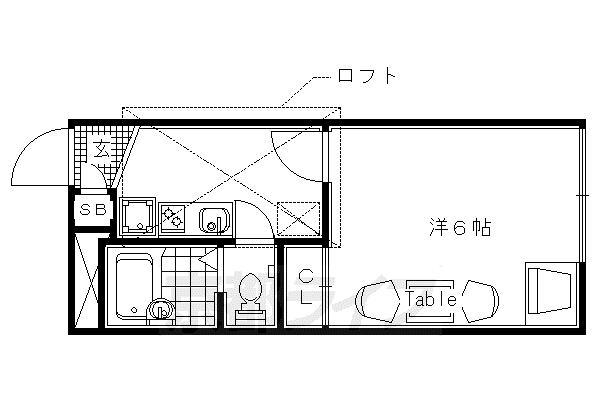 レオパレスかどの(1K/2階)の間取り写真