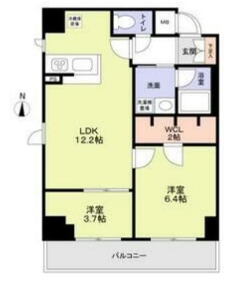 GRANDFORKS清澄白河(2LDK/3階)の間取り写真