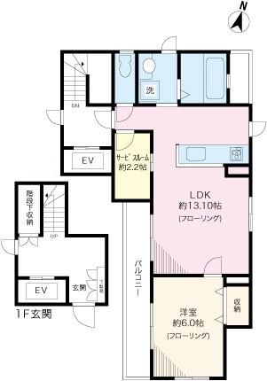 メゾンフォンテーヌN(1SLDK/3階)の間取り写真