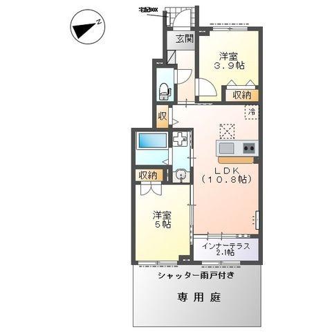 ステラ ハウス(2LDK/1階)の間取り写真