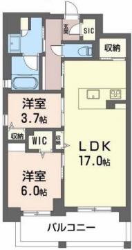 アルブラン京町堀(2LDK/5階)の間取り写真