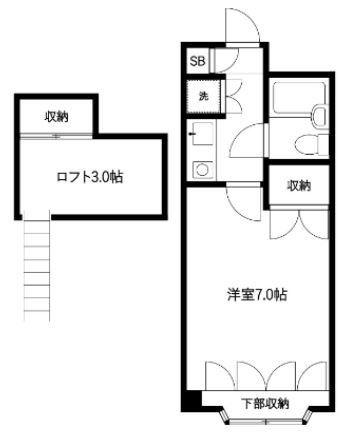 メイプルハウス(1K/3階)の間取り写真