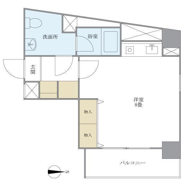 ポプラハウス(ワンルーム/4階)の間取り写真