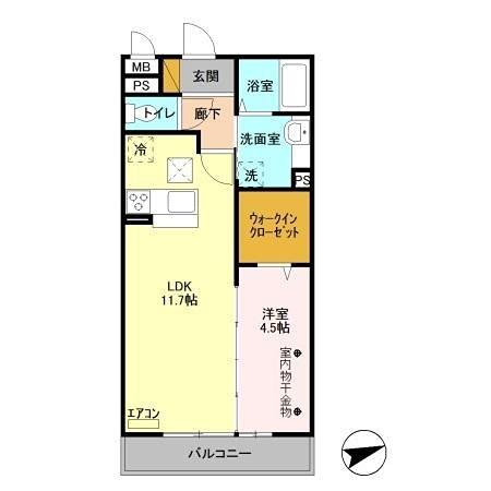 クレールコート(1LDK/1階)の間取り写真