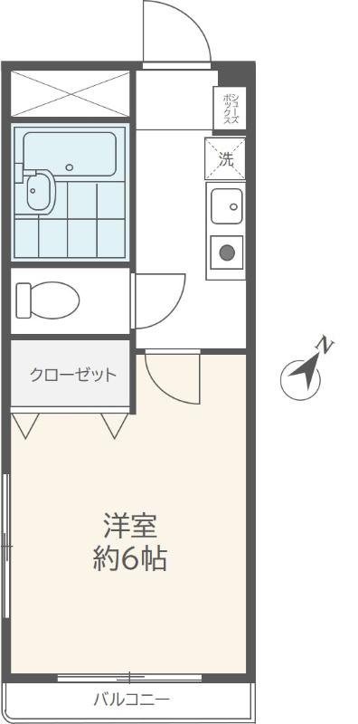 グレイス中町(1K/2階)の間取り写真
