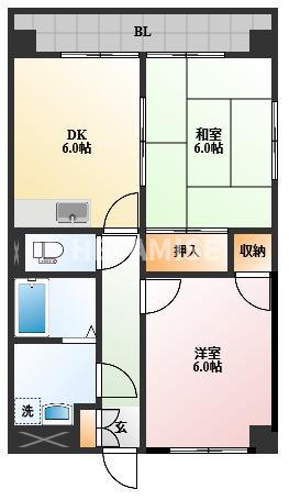 アネックス沢(2DK/3階)の間取り写真
