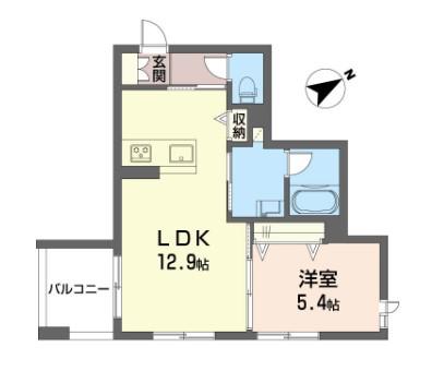 アルフラット宮崎台(1LDK/1階)の間取り写真