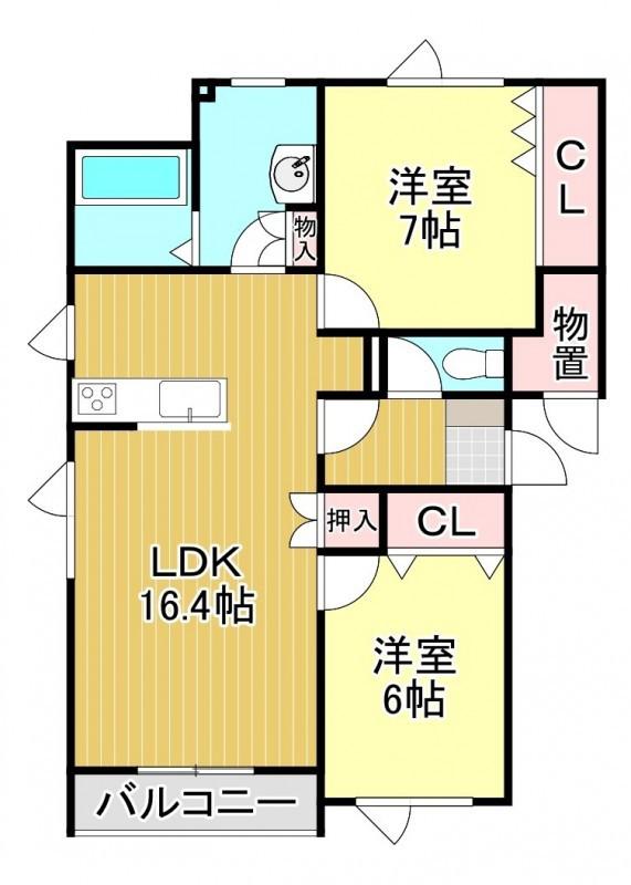 I-FORTII(2LDK/1階)の間取り写真