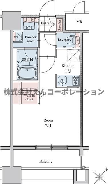 エンクレストベイサイド通(1K/5階)の間取り写真