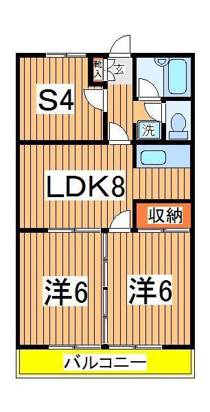 サンライフ柏A(2SLDK/1階)の間取り写真