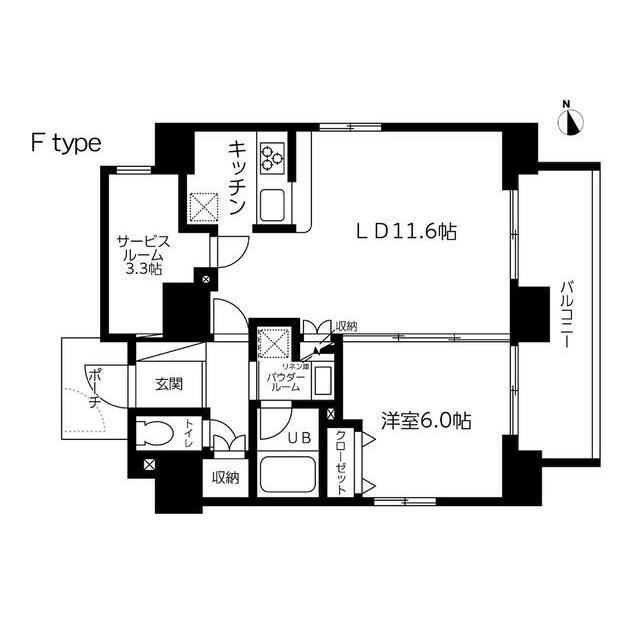 スカイコート蔵前II 部屋番号1404(1SLDK/14階)の間取り写真