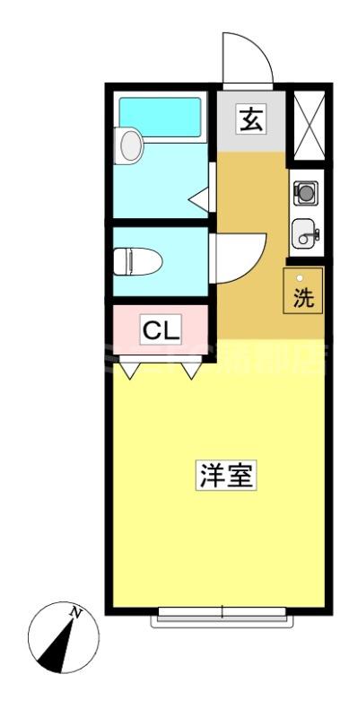 ヴィレッティーナ蒲郡(ワンルーム/3階)の間取り写真