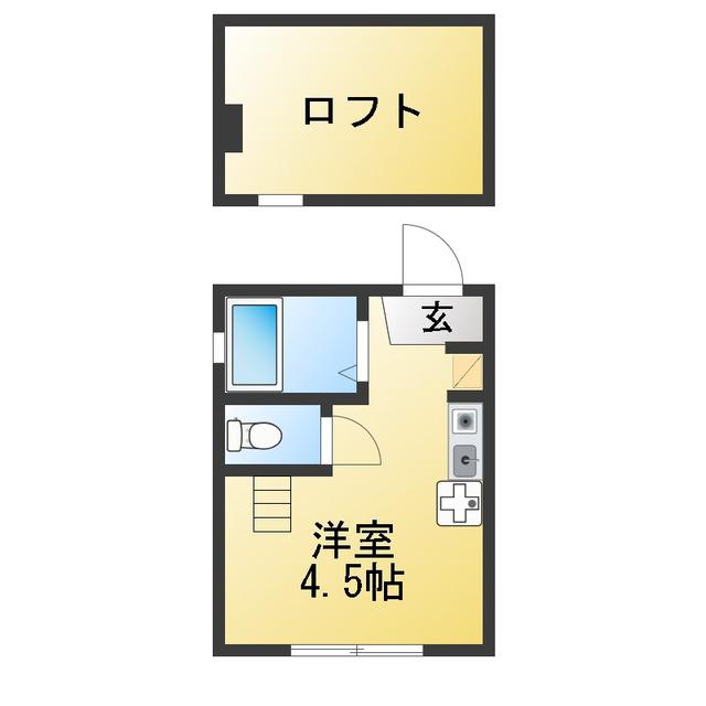 ヒルズ片吹(ワンルーム/1階)の間取り写真