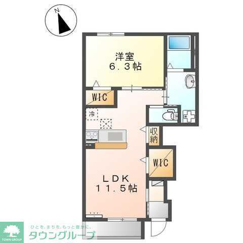 グランシード壱番館(1LDK/1階)の間取り写真