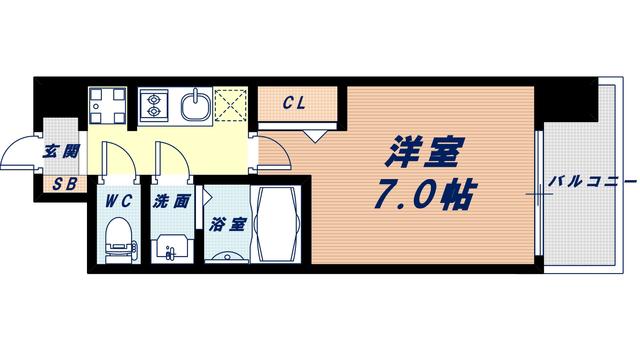 レジュールアッシュウエストレジス(1K/10階)の間取り写真