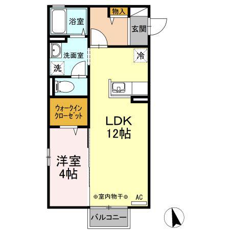 ハイツ あすなろ(1LDK/2階)の間取り写真