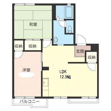 コーポ沼上G (2LDK/2階)の間取り写真