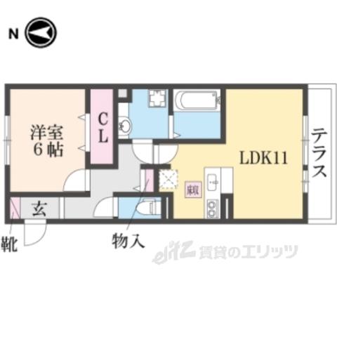 ベルパレス3(1LDK/1階)の間取り写真