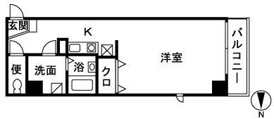 インフィニティー湘南(1K/5階)の間取り写真