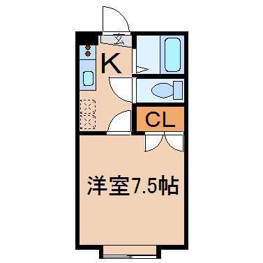 リッチ・オーク弐番館(1K/2階)の間取り写真