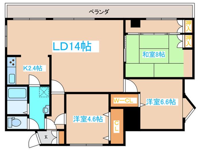 LUMIERE白石(3LDK/1階)の間取り写真
