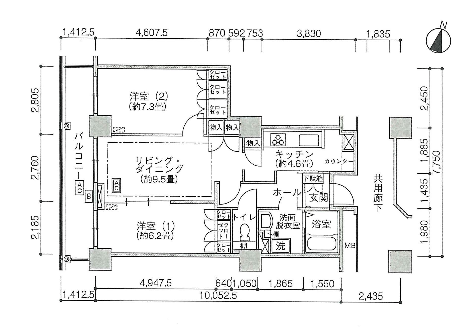 Jタワー西大井イーストタワー(2LDK/5階)の間取り写真