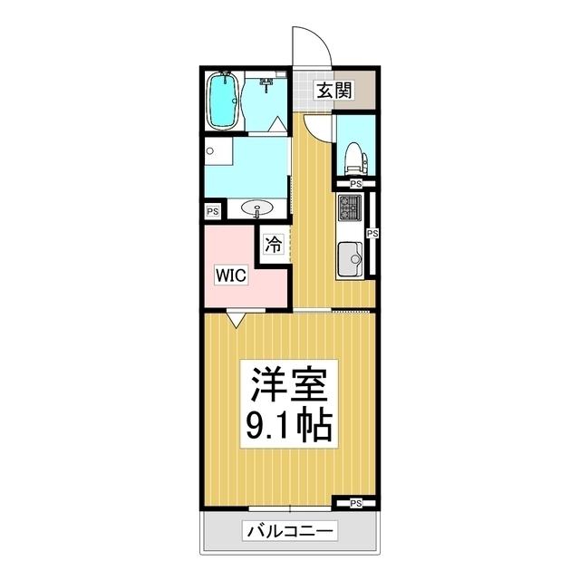 PRIMROSE IIDA(1K/3階)の間取り写真