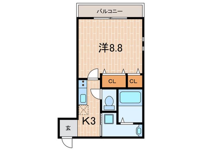 フジパレス宝塚小林III番館(1K/2階)の間取り写真