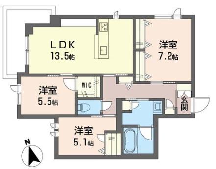 シャンデ モンターニュ(3LDK/2階)の間取り写真