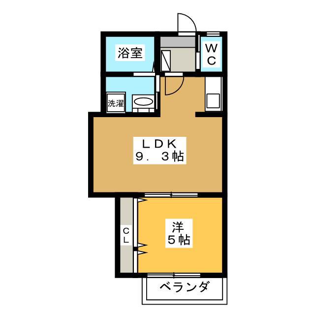 コーポたちばな(1LDK/2階)の間取り写真