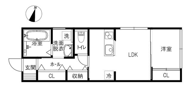 TAP旭町3(1LDK/1階)の間取り写真