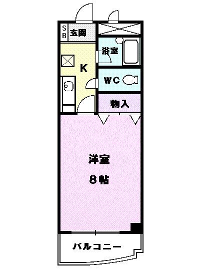 アベニュー名駅(1K/3階)の間取り写真