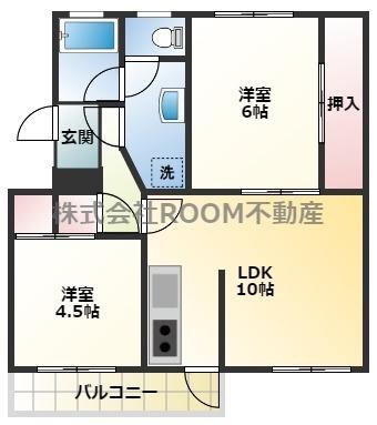 メゾン花繰(2LDK/1階)の間取り写真