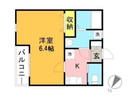 クレフラスト吉塚(1K/2階)の間取り写真