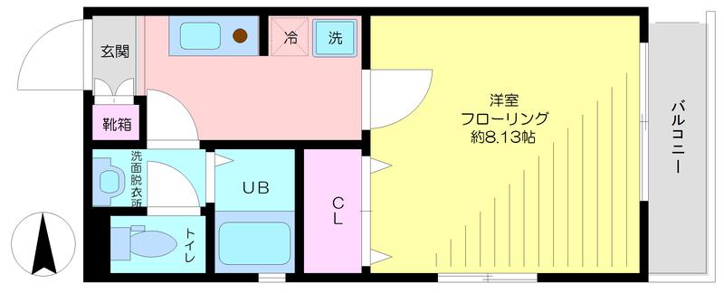 ウェルカーサスカイツリー前(1K/2階)の間取り写真