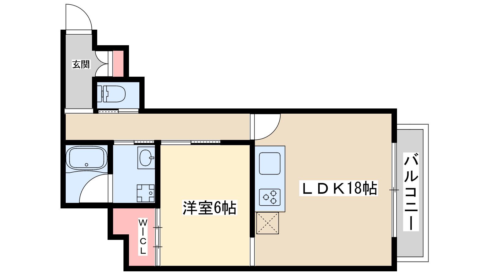 MTFLATS(1LDK/2階)の間取り写真