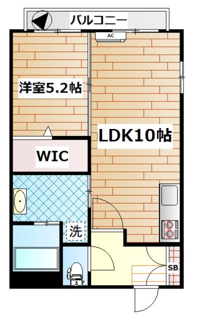 FLOWER WEEK(1LDK/1階)の間取り写真
