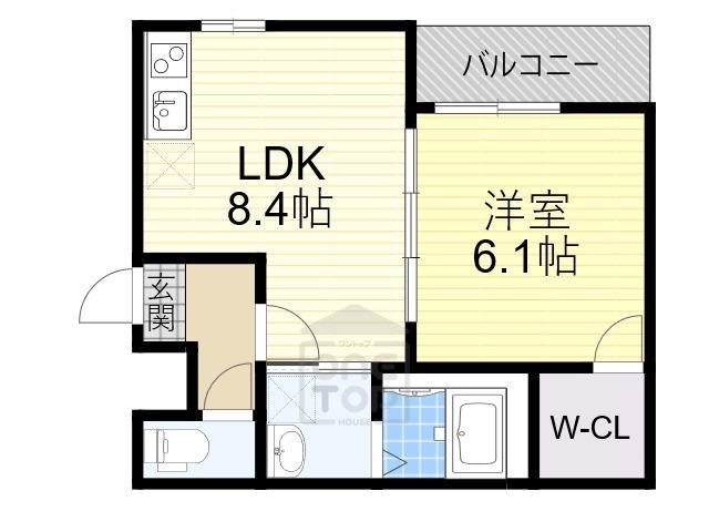 フジパレス朝日が丘町(1LDK/2階)の間取り写真