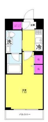 AXAS池袋RESIDENCE(1K/2階)の間取り写真
