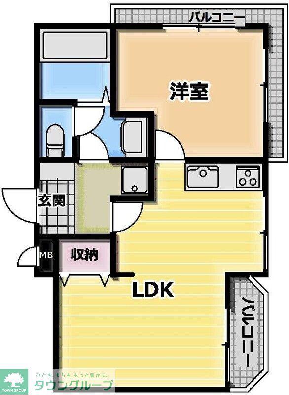 ユーコート下落合(1LDK/3階)の間取り写真